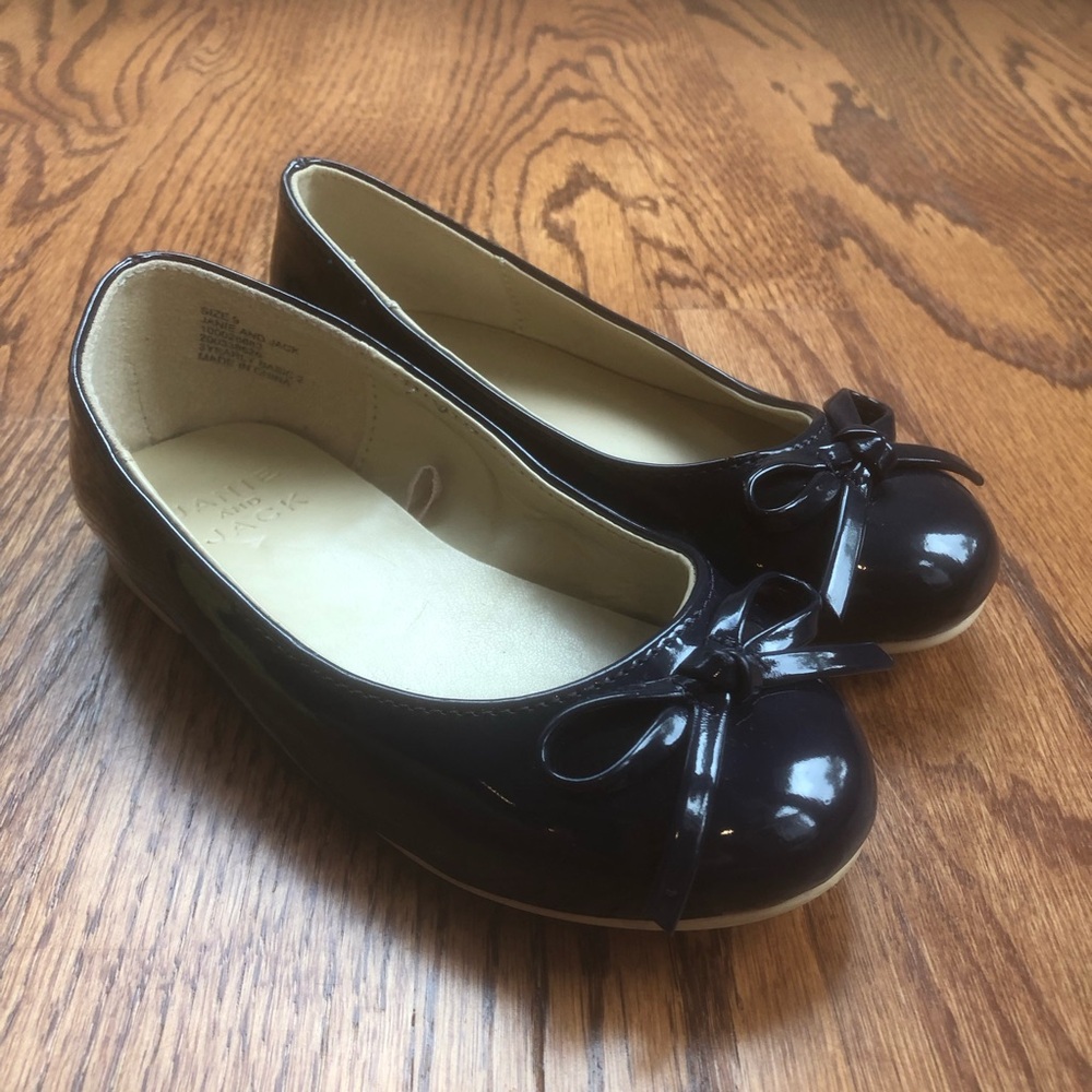 Janie and Jack Patent Leather Bow Flats Sz 9